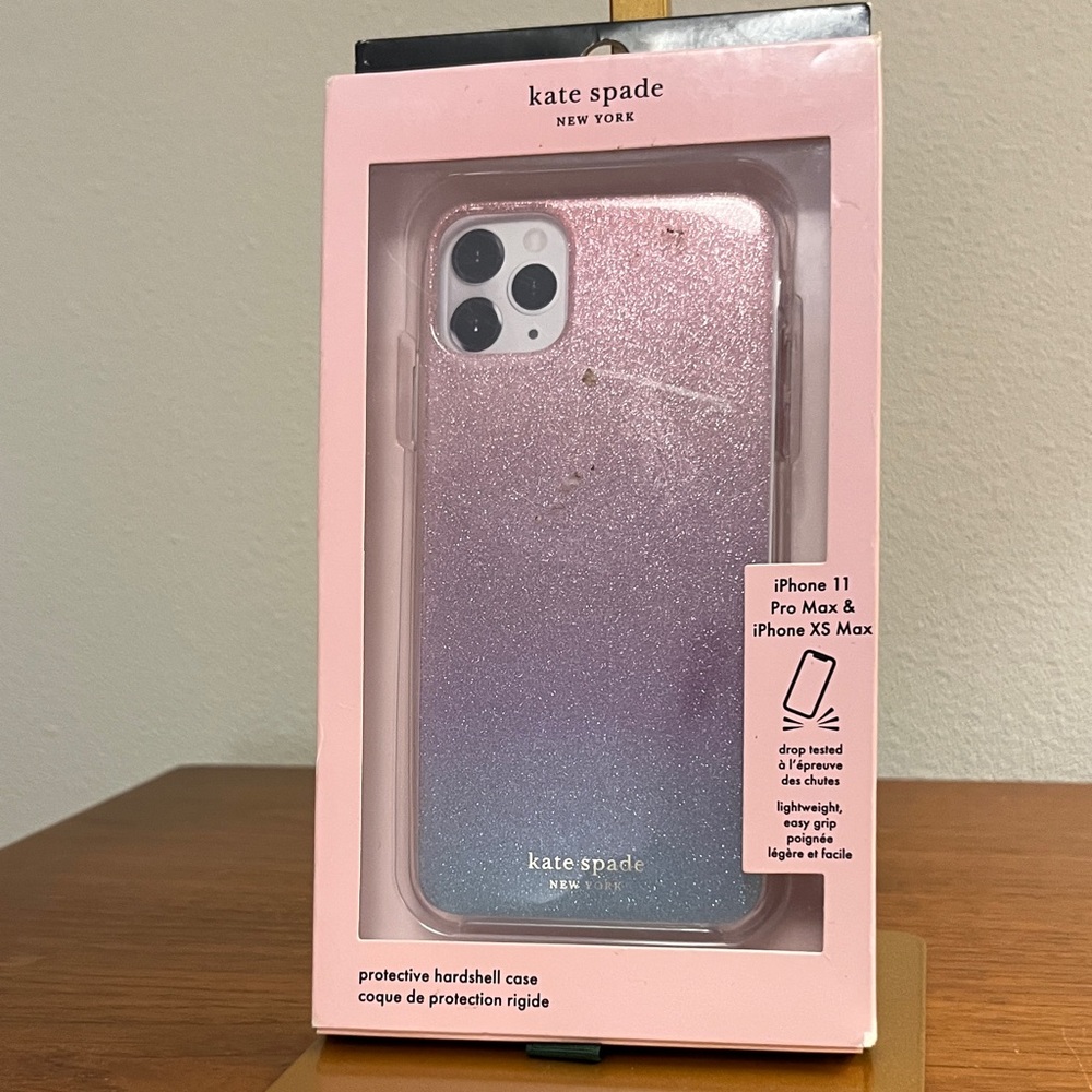 New in Box Kate Spade Sparkle Gradient iPhone Case - Pink and Purple